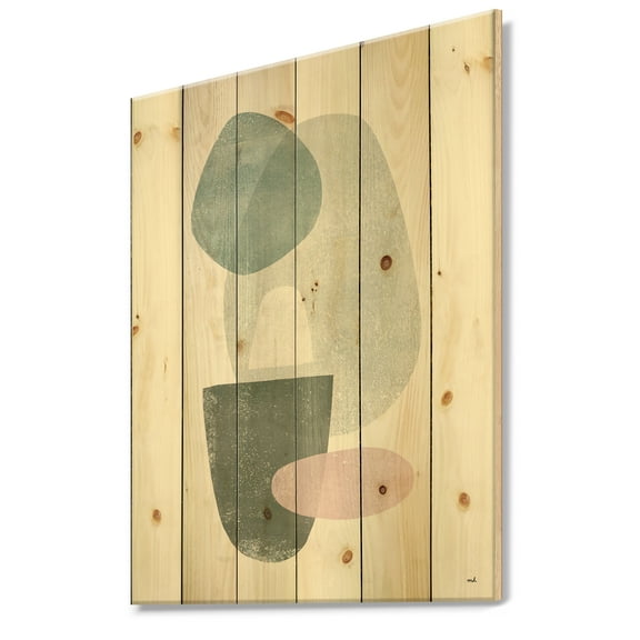 Designart 'Distressed Dream IV' Modern & Transitional Print on Natural Pine Wood