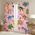 thumbnail image 2 of Homewish Wild Dinosaur Blackout Curtains Set of 2 (52x84 Each),Tropical Safari Animal Window Curtains,Pink Green Blue Curtains and Drapes For Girls Boys,Super Cozy Room Decor, 2 of 6