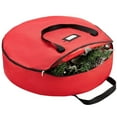 thumbnail image 1 of Sac de Rangement pour Couronne de Noël Double Fermeture Éclair Pochette Cadeau Récipient Résistant aux Déchirures, 1 of 2