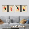 thumbnail image 2 of PixonSign Framed Wall Art, Mid-Century Abstract Shape Polygon Collage Artwork, Set of 4 Geometric Modern Prints Wall Decor, Contemporary Fine Wall Décor for Living Room, Bedroom - 8"x10" Black, 2 of 5