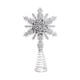 thumbnail image 3 of Christmas Tree Topper Adorno Hueco de Árbol Navideño Ornamento para Festividades Coronador Decorativo de Árbol Adecuado para Decoración Navideña Oficinas y Bares Copo de nieve plateado, 3 of 8