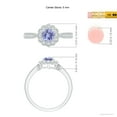 thumbnail image 5 of Angara Natural 0.5 Ct. Tanzanite with Diamond Halo Ring in Sterling Silver for Women (Ring Size: 12), 5 of 10