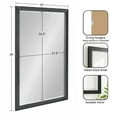 thumbnail image 2 of Kate and Laurel Reyna Modern Rectangle Wall Mirror, 24 x 36, Black, Framed Rectangular Statement Mirror with Ribbed Texture and Beveled Edge, 2 of 7