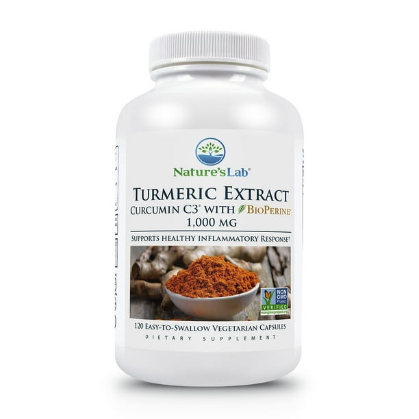 Nature's Lab Turmeric Curcumin C3 Complex 1000mg 120 Capsules (60 Day