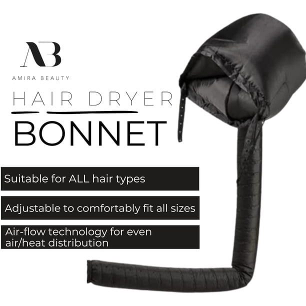 Hair Dryer Bonnet - Soft Hood Hair Drying Adjustable Dryer Cap with ...