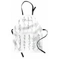 thumbnail image 1 of Modern Floral Apron, Hand Drawn Like Monochrome Sketch of Wild Herbs on Plain Backdrop, Unisex Kitchen Bib with Adjustable Neck for Cooking Gardening, Adult Size, White Charcoal Grey, by Ambesonne, 1 of 4