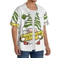 thumbnail image 2 of Xecao Christmas Gnomes Men's Casual Short-sleeved Shirt, a button-up collared shirt with a pocket-Small, 2 of 5