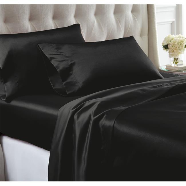 Benzara BM202482 Nantes Wrinkle Resistant King Size Satin Sheet Set