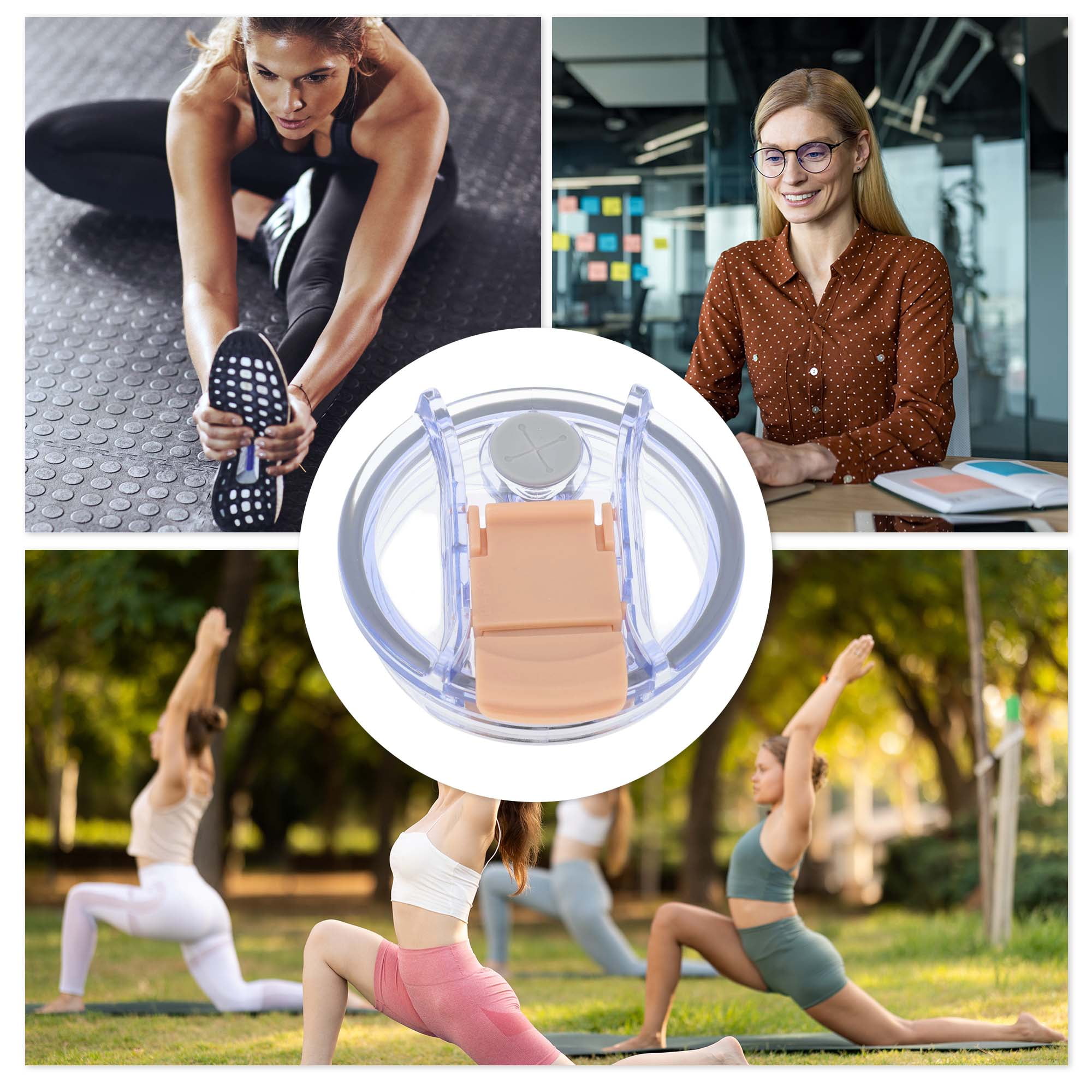 Unique Bargains 1 Pc Durable Tumbler Lid with Magnetic Slider and O-Rings Rouge Pink