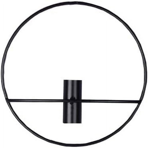 NAMZI Iron Round Wall Sculpture Artificial Flower Stand Metal Wall Decor For Modern Home Decor, Gold Wall Decor For Bedroom, Living Room (Black Small)