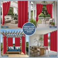 thumbnail image 5 of 2 Panels Outdoor Curtains for Patio Waterproof 54"x84" Pure Red Weatherproof Privacy Outsides Curtains, Simple Solid Color Grommet Thermal Drapes for Cabana Porch Pergola, 5 of 8