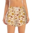 thumbnail image 4 of Lsque Fall Leaves Printed Women's Running Shorts with Liner Pockets,Elastic Quick Dry Workout Athletic Gym Yoga Shorts,Womens High Waist Shorts-X-Large, 4 of 9