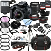 Canon EOS 4000D  Rebel T100 DSLR Camera w EF-S 18-55mm F 3.5-5.6 Zoom Lens   128GB Memory   Case   Tripod   Filters 36pc Bundle