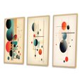 thumbnail image 3 of Designart "Vintage Abstract Desire in Knowing IV" Modern Geometric Framed Wall Art Set Of 3 - Blue Abstract Frame Canvas Set For Living Room Decor, 3 of 6