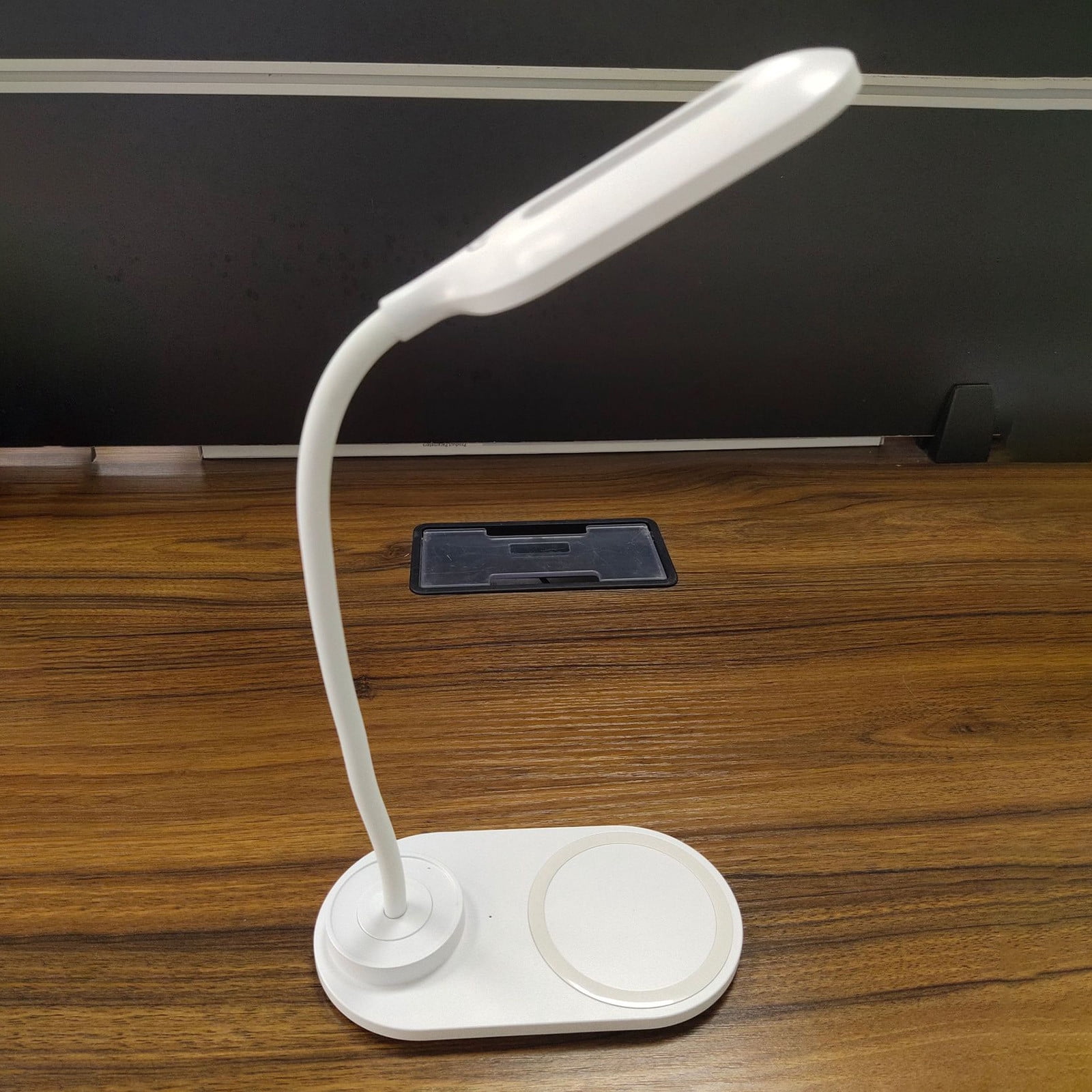 LED Desk Lamp with Wireless Charger - Dimmable 3-Color Eye Care Reading Light - Flexible Gooseneck Study Lamp with USB Port for Home Office, Bedroom, College Dorm - Touch Control