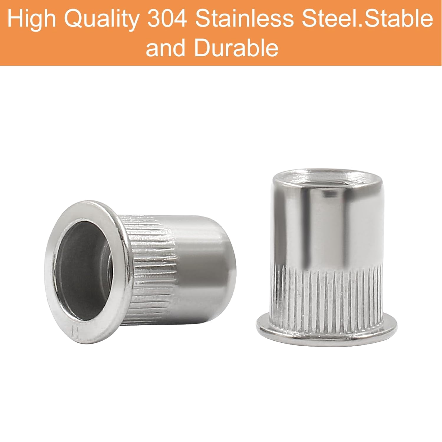 20 3/8 Inch-16 Rivet Nuts - Aluminum Alloy Flat Head Threaded Insert Nuts, for Improved Performance and Durability