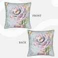 thumbnail image 3 of Bingfone Vintage Rose Linen Throw Pillow Covers Cushion Case Pocket Button Vintage Farmhouse Pillowcase For Sofa Couch Bed 16"X16", 3 of 9