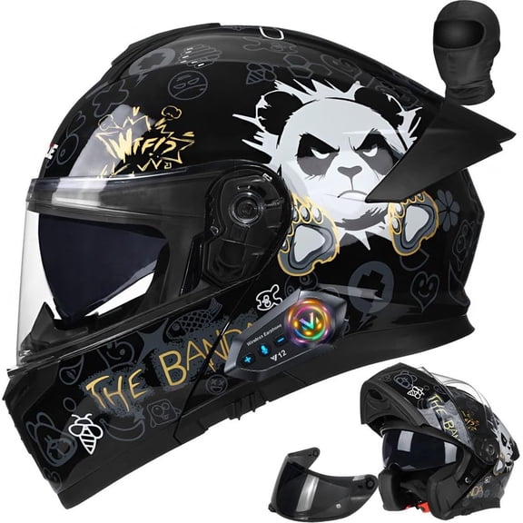 Full Face Bluetooth Motorcycle Helmet ECE 22.06 Certified, Modular Design with Dual Anti-Fog Visor, Multi-Ventilation, Removable Liner for Adults Men Women