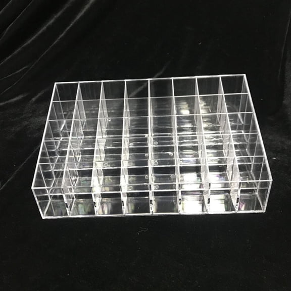 Nicehomfit 40-Grid Transparent Lipstick Organizer Nail Polish and Lip Gloss Storage Rack