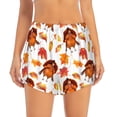 thumbnail image 2 of Balery Thanksgiving Turkey Leaves Pantalones cortos deportivos para mujer con forro y dos bolsillos, elásticos, para entrenamiento, gimnasio, yoga-Medium, 2 of 7