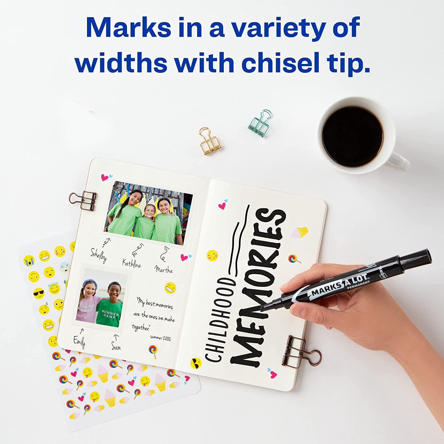 Avery-Dennison 98206 Large Desk Style Permanent Marker Chisel Tip, Black - 36 Per Pack