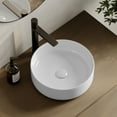 thumbnail image 2 of Stylish Vessel 14.12" White Porcelain Round Bathroom Sink P-229H, 2 of 10