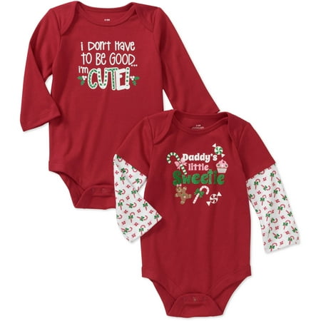 ONLINE - Newborn Girls' 2-pack Holiday Creeper Se - Walmart.com