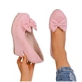 thumbnail image 4 of Pink Womens Block Heel Shoes Round Toe High Heel Thick Sole Comfortable Non Slip Soft Sole Bow Durable Lightweight Breathable All Day Walking Use, 4 of 9