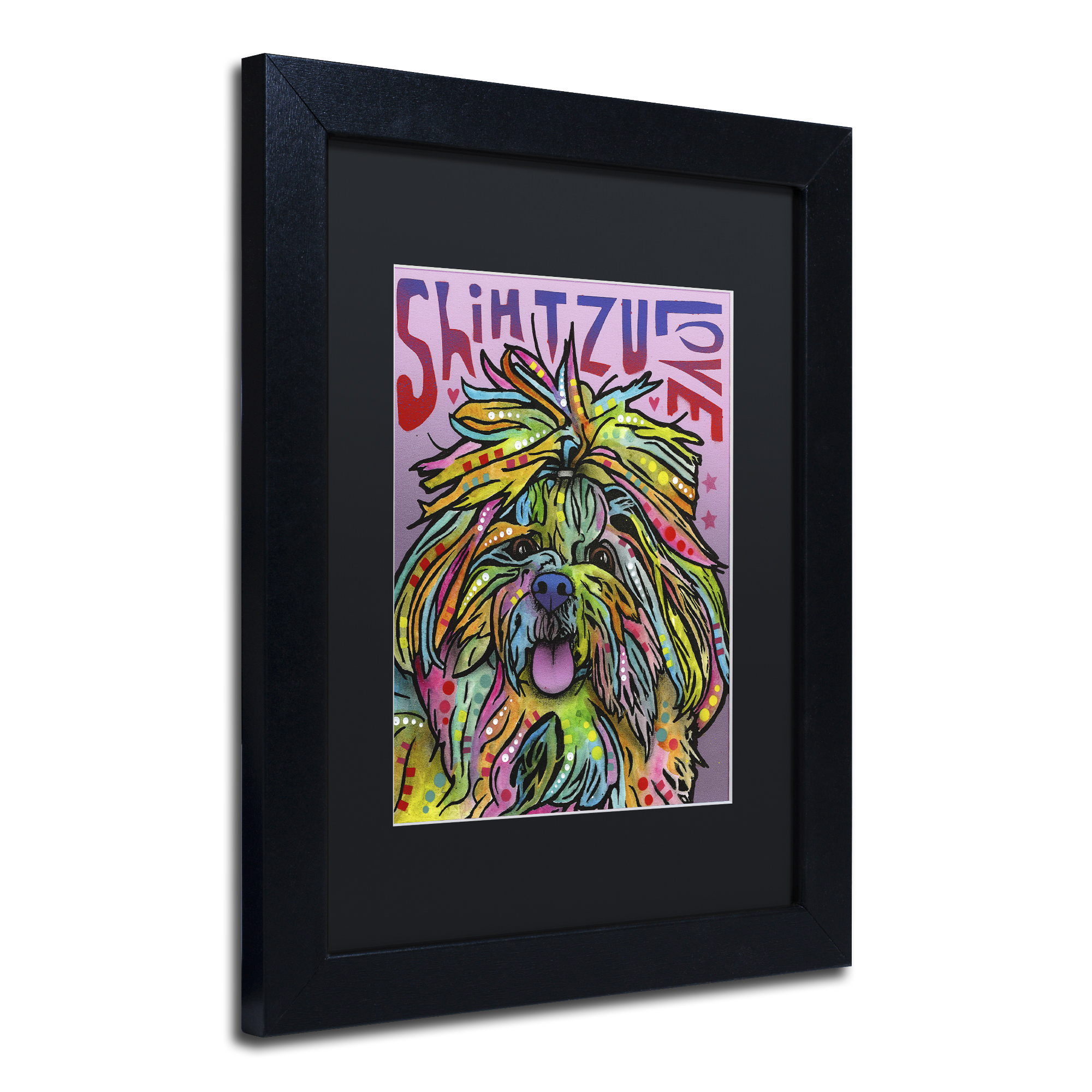 Trademark Fine Art 'Shih Tzu Luv' Black Framed Art by Dean Russo