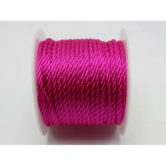 U8MO 10 meter 2mm Nylon String Chinese Satin Silk Braided Cord Love Binding Rope-Hot Pink