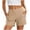 *Khaki, variant on Women's High Waisted Slim Yoga Shorts with Pockets,Solid Color Casual Athletic Shorts Black,Women's Plus M