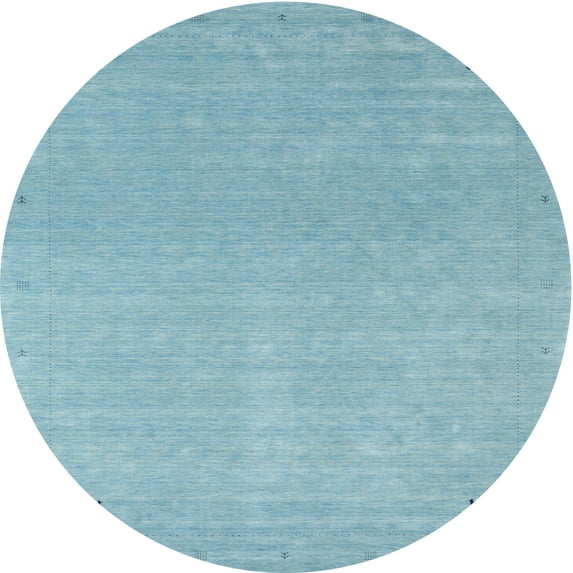 Ahgly Company Indoor Round Contemporary Denim Blue Abstract Area Rugs, 8' Round