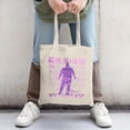 thumbnail image 2 of Stylish Tote Bag with a central silhouette vibrant purple and pink colors featuring ' Park ' and ' Gate 210 ' in multiple languages, 2 of 4