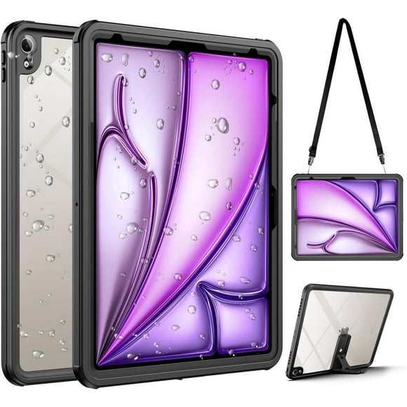 Waterproof Case for iPad Air 13 Inch Case M3 2025/M2 2024, iPad Pro 12.9 Inch 2018, Built-in Screen Protector/Kickstand/Shockproof Protective Cover