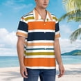 thumbnail image 2 of Lsque Colorful Pastel Stripes pattern Hawaiian Shirt for Men, Unisex Summer Beach Casual Short Sleeve Button Down Shirts-3X-Large, 2 of 9