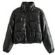 thumbnail image 4 of Parkas de manga larga para mujer, modernas e invernales, con cuello alto, cortas y cálidas, de algodón., 4 of 7