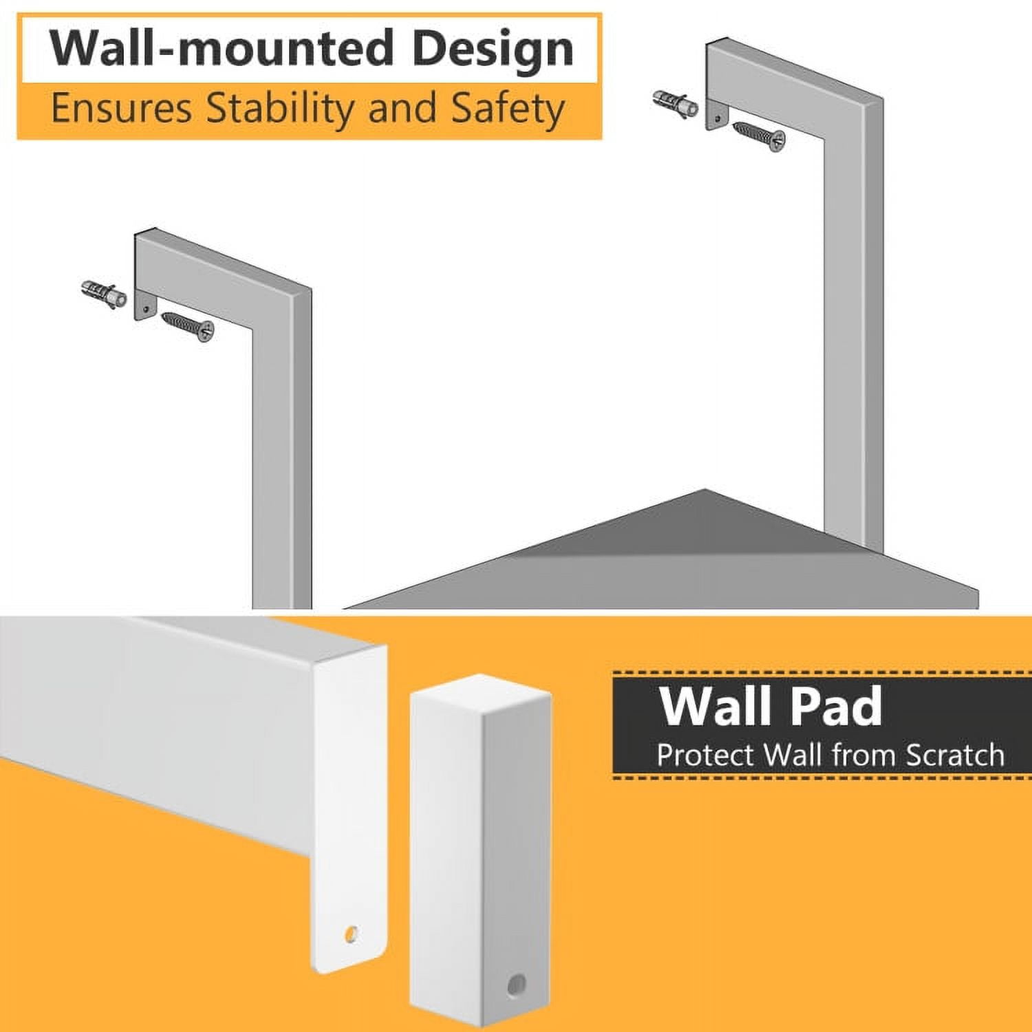 Demi Bonn 5-Tier Wood Look Ladder Shelf with Metal Frame for Home, Multipurpose Open Bookshelf, White