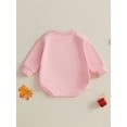 thumbnail image 3 of Newborn Baby Girls Christmas Clothes Letter Embroidery Sweatshirt Romper Long Sleeve Oversized Bodysuit Fall Winter Outfit, 3 of 8