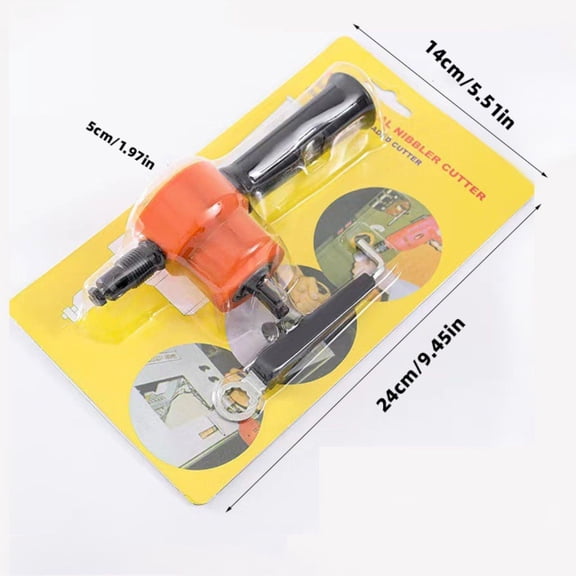 Double Head Metal Sheet Nibbler Cutter, Hole Drill Attachment for Metal Sheet and Paperboard Cutting