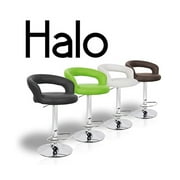 Modern Home Halo Leather Contemporary Adjustable Height Counter/Bar Stool (Black Licorice)