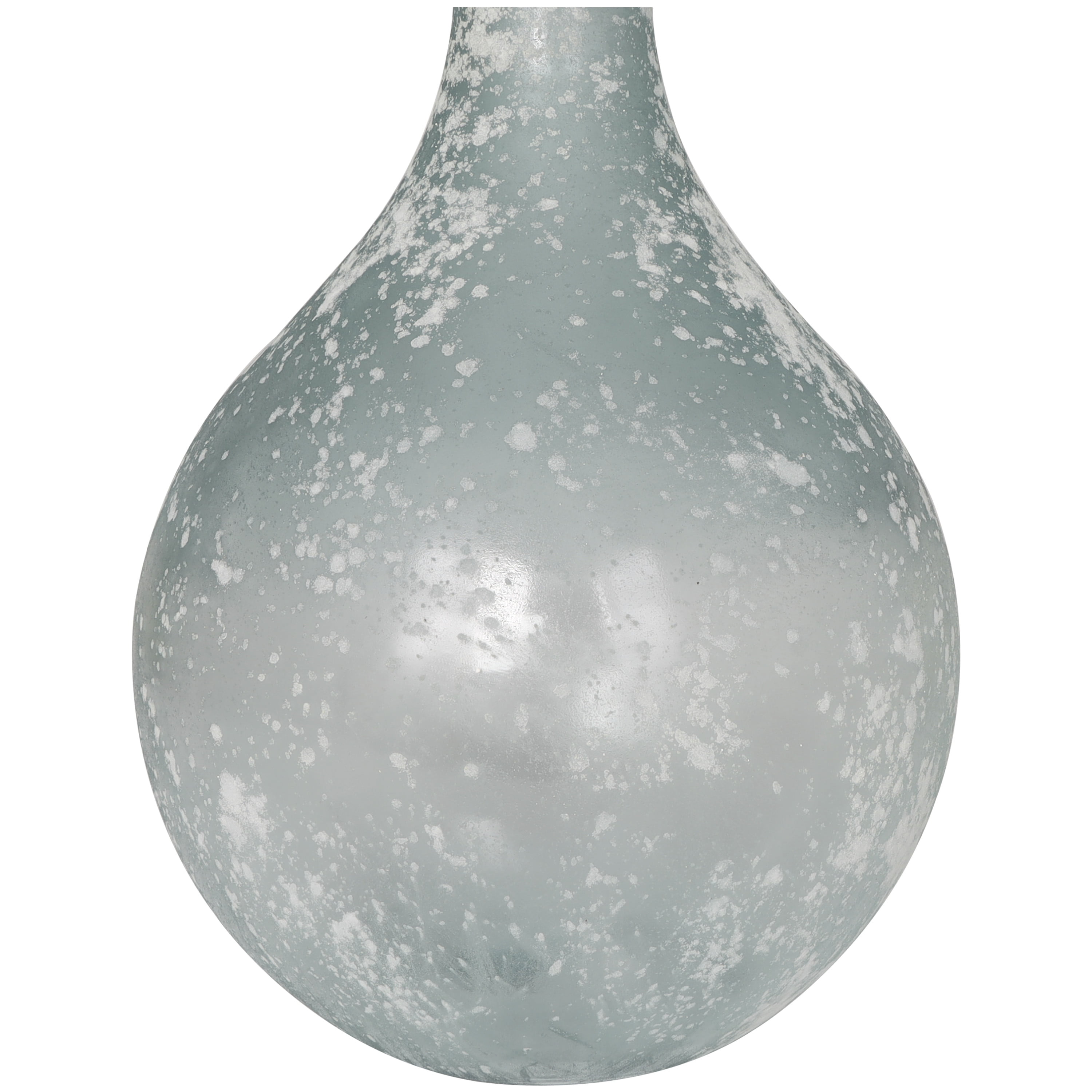 DecMode 17" Handmade Frosted Spanish Bottle Recycled Glass Vase