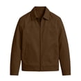 thumbnail image 5 of Men's Zip Up Casual Jacket Lapel Collar Fully Lined Long Sleeve Coat with Pockets Spring Fall Outfits Daily Outerwear, 5 of 6