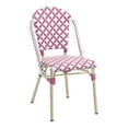 thumbnail image 3 of Portia Aluminum and PE Wicker Star-like Woven Pattern Patio Chairs, Set of 2, Pink, 3 of 10