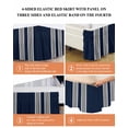 thumbnail image 5 of Geometric Stripes Bed Skirt King Size 18" Drop Blue Background Ruffled Wrap Around Bed Skirts Adjustable Elastic Bedskirt Dust Ruffle for King Size Bed, 5 of 7