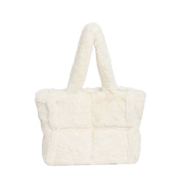Bolso Compras Esponjoso Felpa Suave Gran Capacidad para Mujer