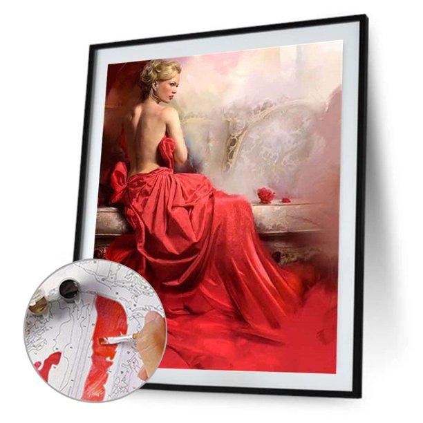 Cuadros Decorativos Girl Back Shadow Oil Paint By Numbers Kit DIY Acrílico Dibujo sin marco (B1802) Ndcxsfigh Nuevos Originales