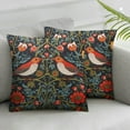 thumbnail image 2 of Nawypu Blue Green Red Floral Pillow Covers Set of 2 Vintage Flower Bird Strawberry Print Throw Pillows Outdoor Chinoiserie Decorative Pillow Case Cushion Covers Rustic Decor for Couch Sofa Bed, 2 of 6