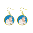 thumbnail image 1 of La Paz chica Paloma Azul patron anti - guerra Ear Dangle Golden Drop Earring Jewelry Mujer Unbranded M, 1 of 3
