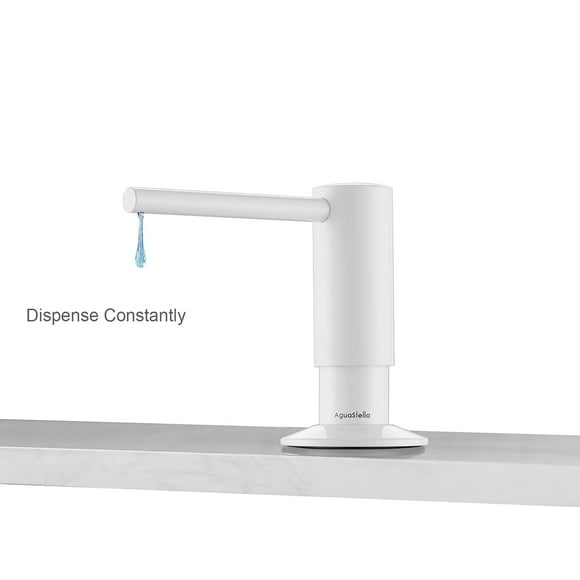 AguaStella ASF026W Bulit in Soap Dispenser White for Kitchen Sink with Soap Bottle Countertop Pump