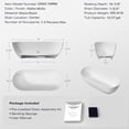 thumbnail image 4 of Resenkos Freestanding Soaking Bathtub, Bathtub, 59" Freestanding Soaking Bathtub with Overflow and Pop-up Drain for Contemporary Bathroom, Matte White, 4 of 12